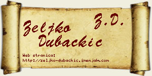 Željko Dubačkić vizit kartica